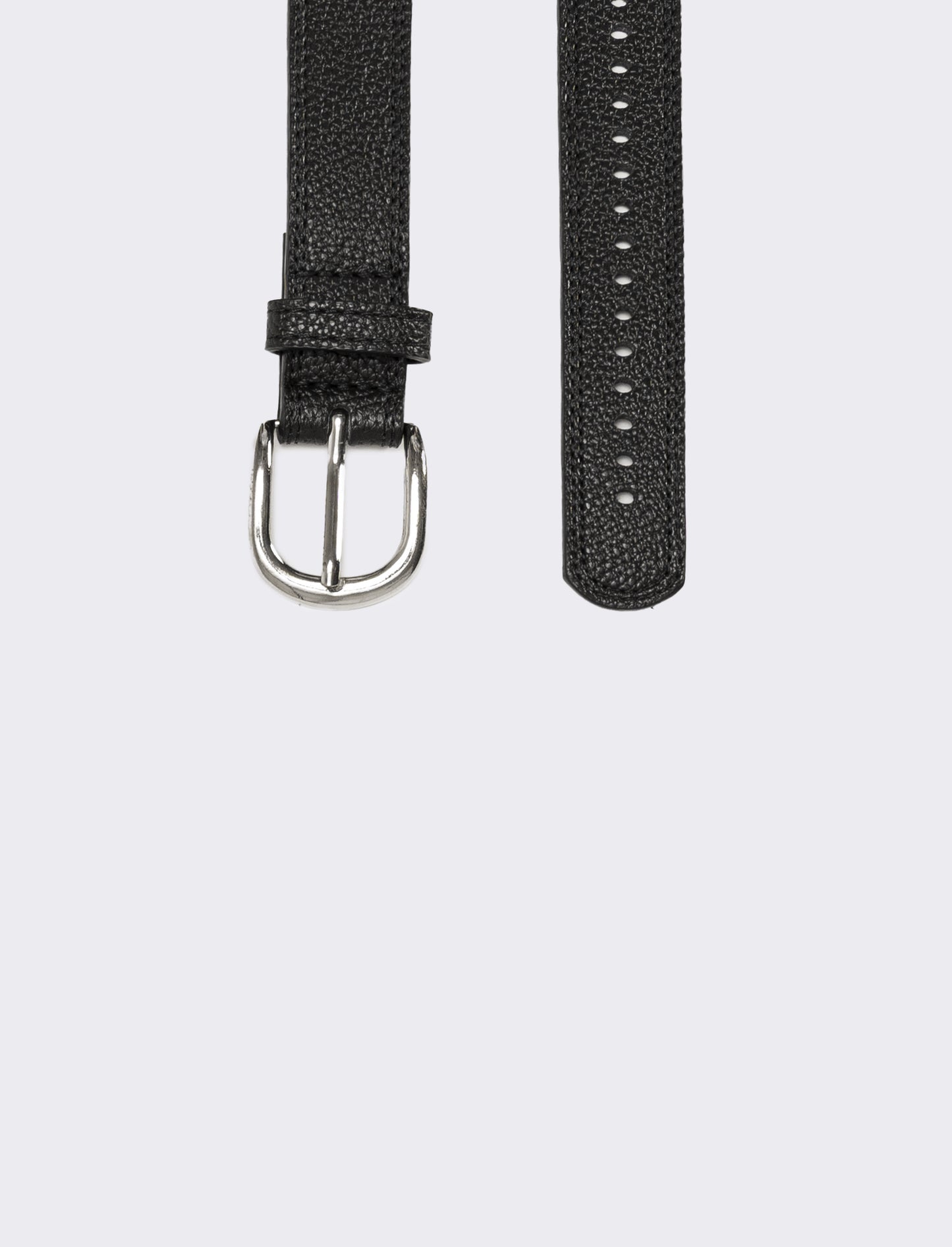 Cintura con buchi lungo fusto h 3 cm 75-85 - Nero