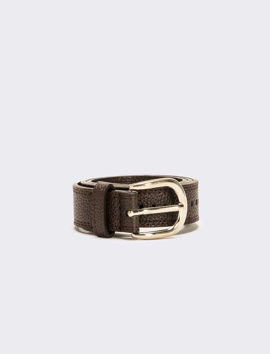 Cintura con buchi lungo fusto h 3 cm 75-85 - Marrone