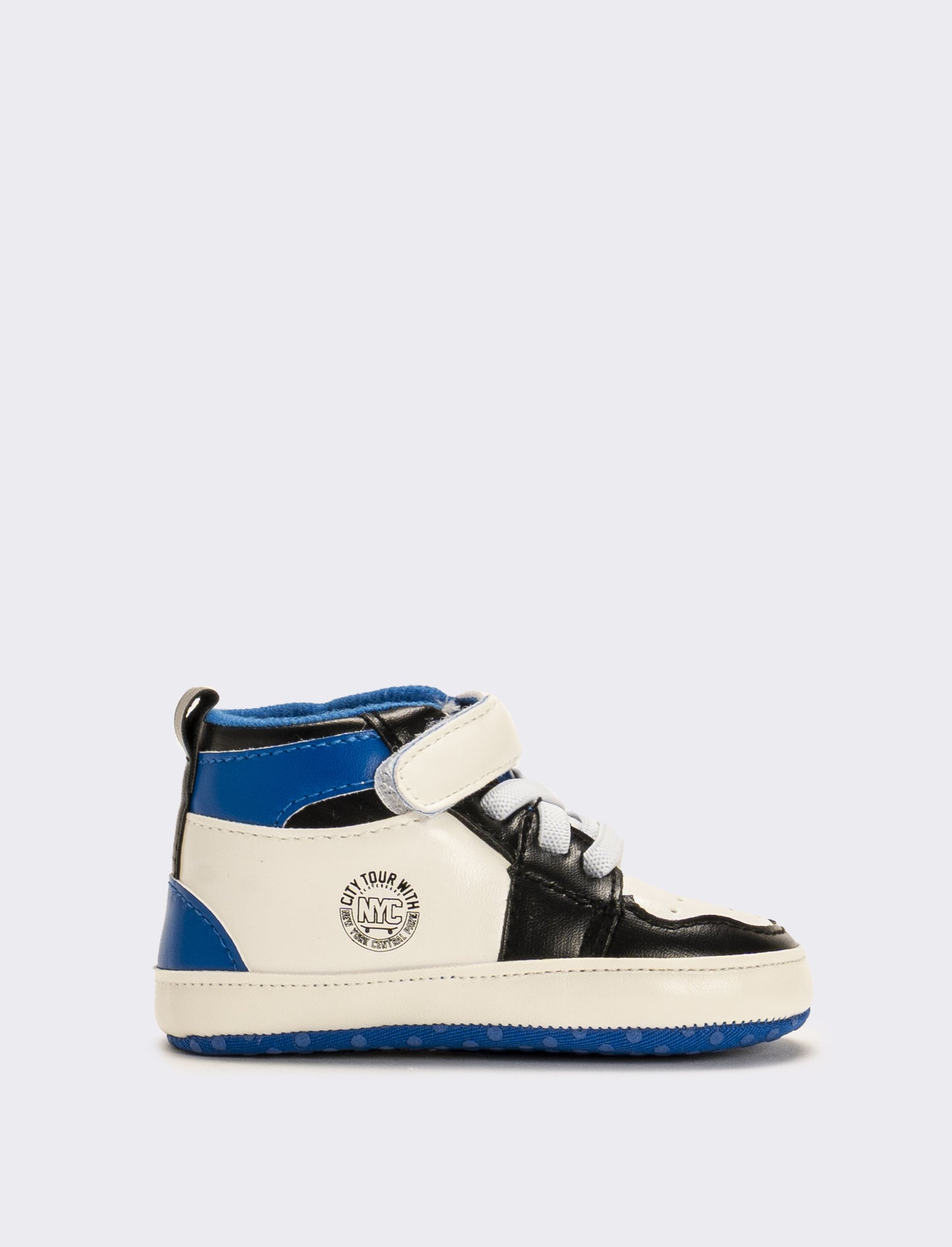 Scarpa a collo alto da neonato - Bianco-blu