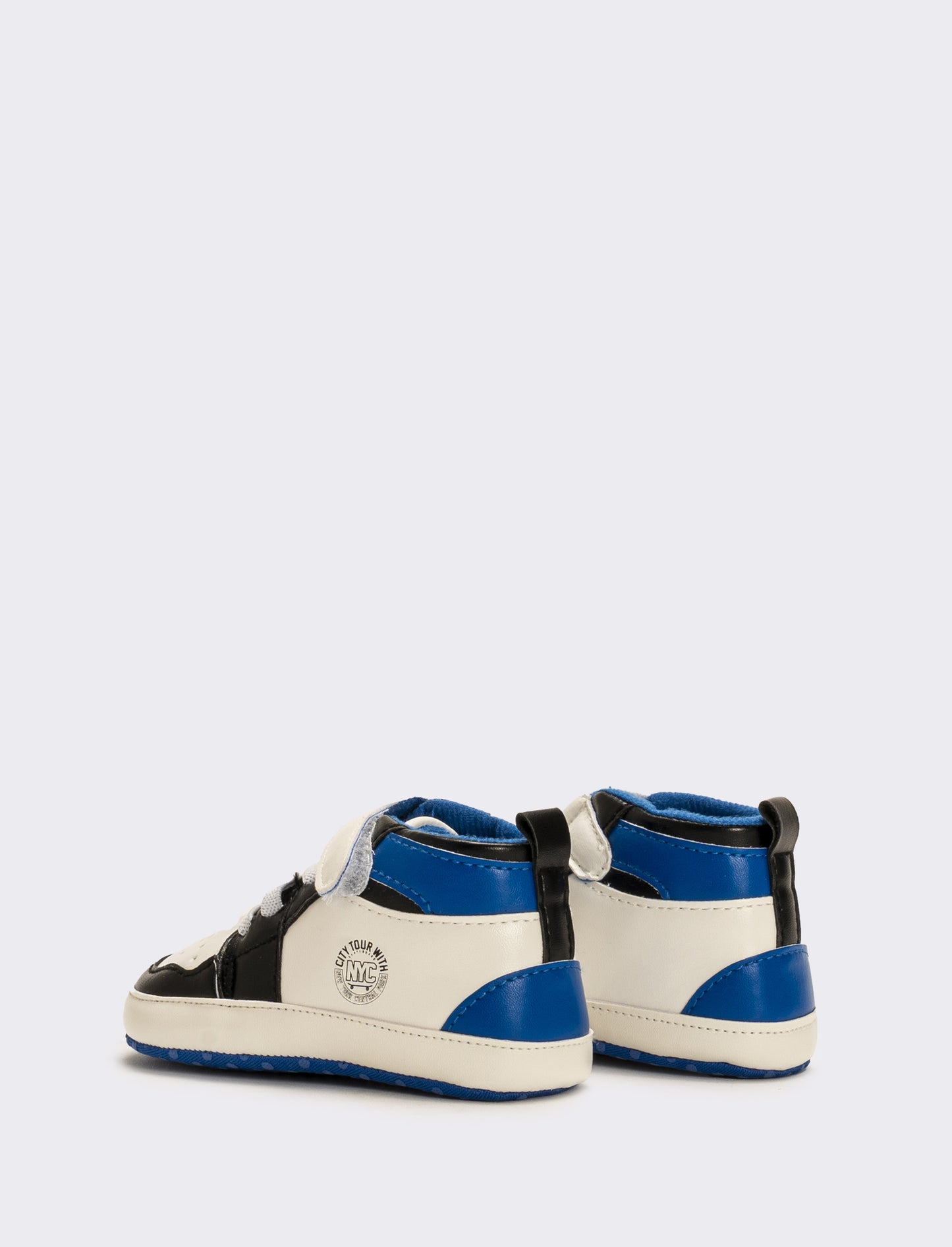 Scarpa a collo alto da neonato - Bianco-blu