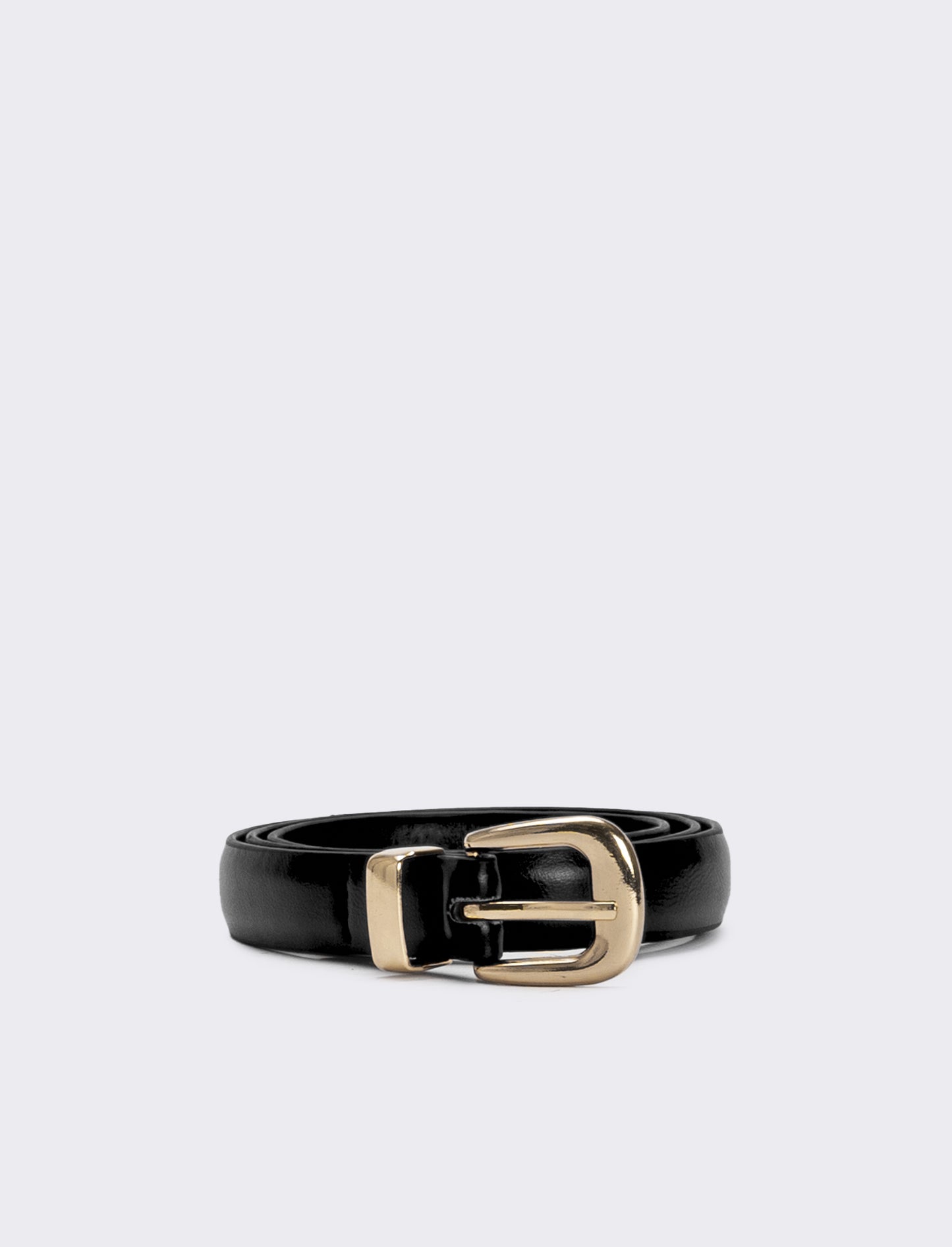 Cintura bambina basic con passante metallico - Nero