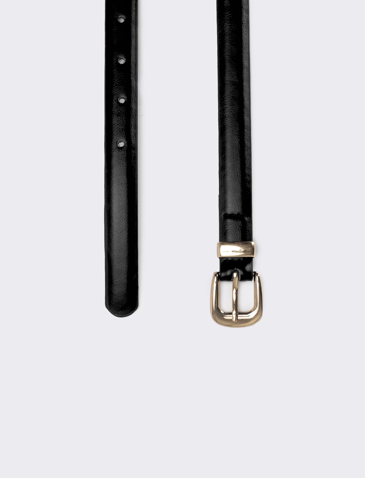 Cintura bambina basic con passante metallico - Nero