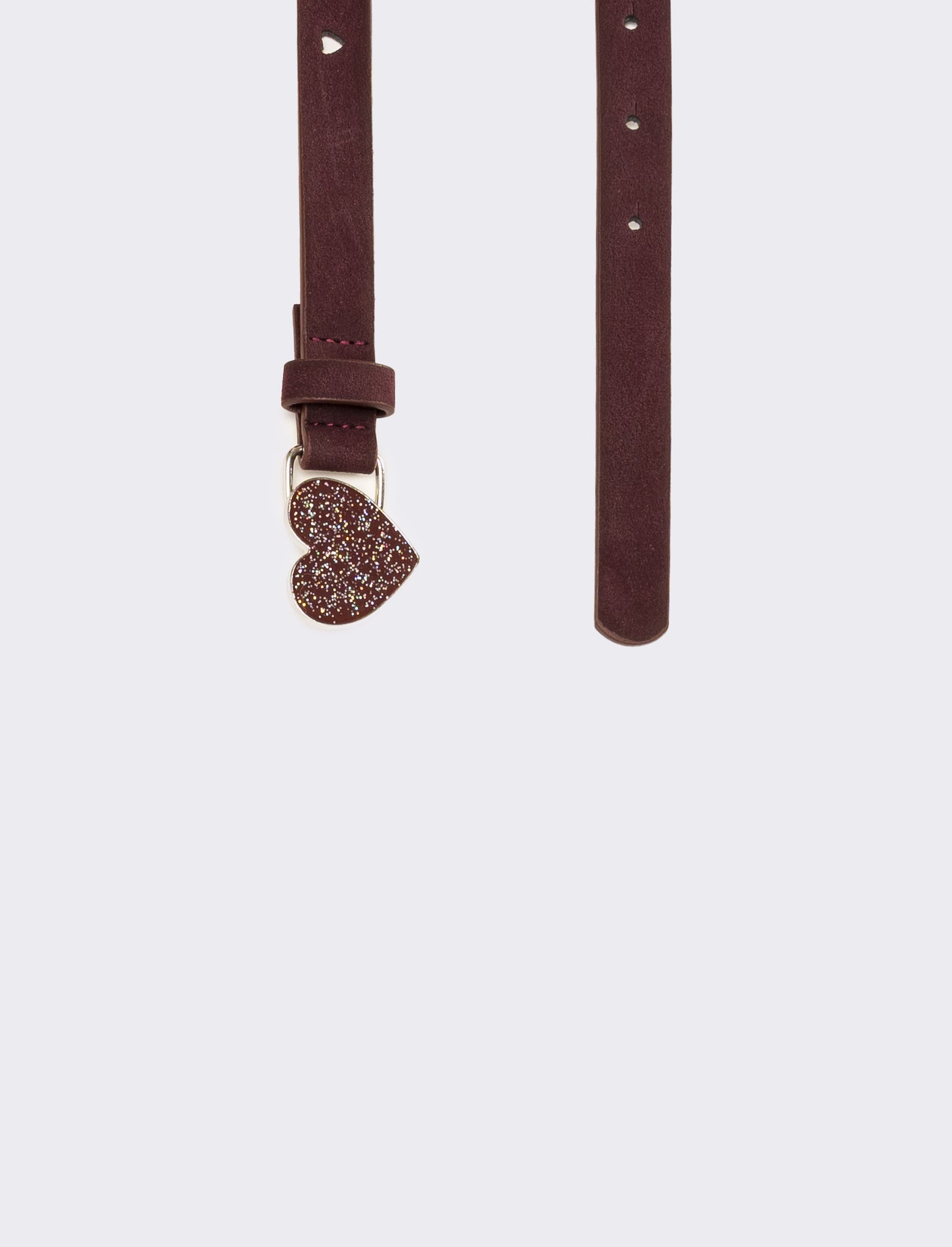 Cintura fibbia cuoricino glitter - Bordeaux