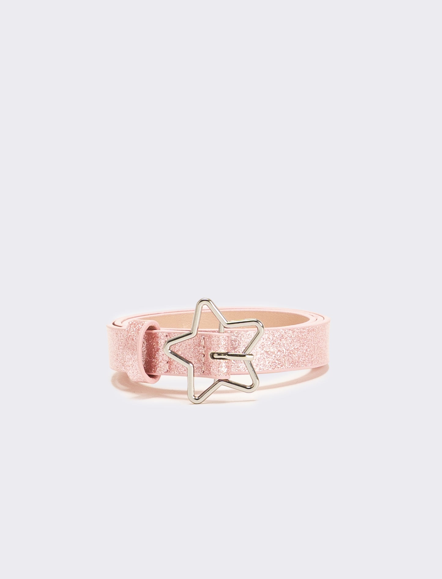 Cintura glitter fibbia stella - Rosa
