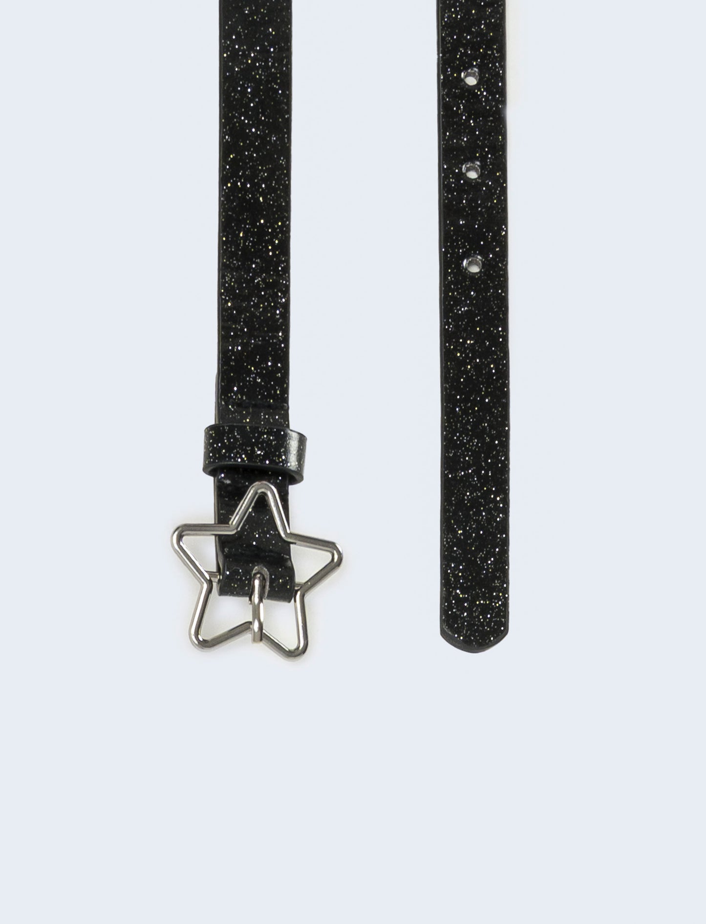 Cintura glitter fibbia stella - Nero