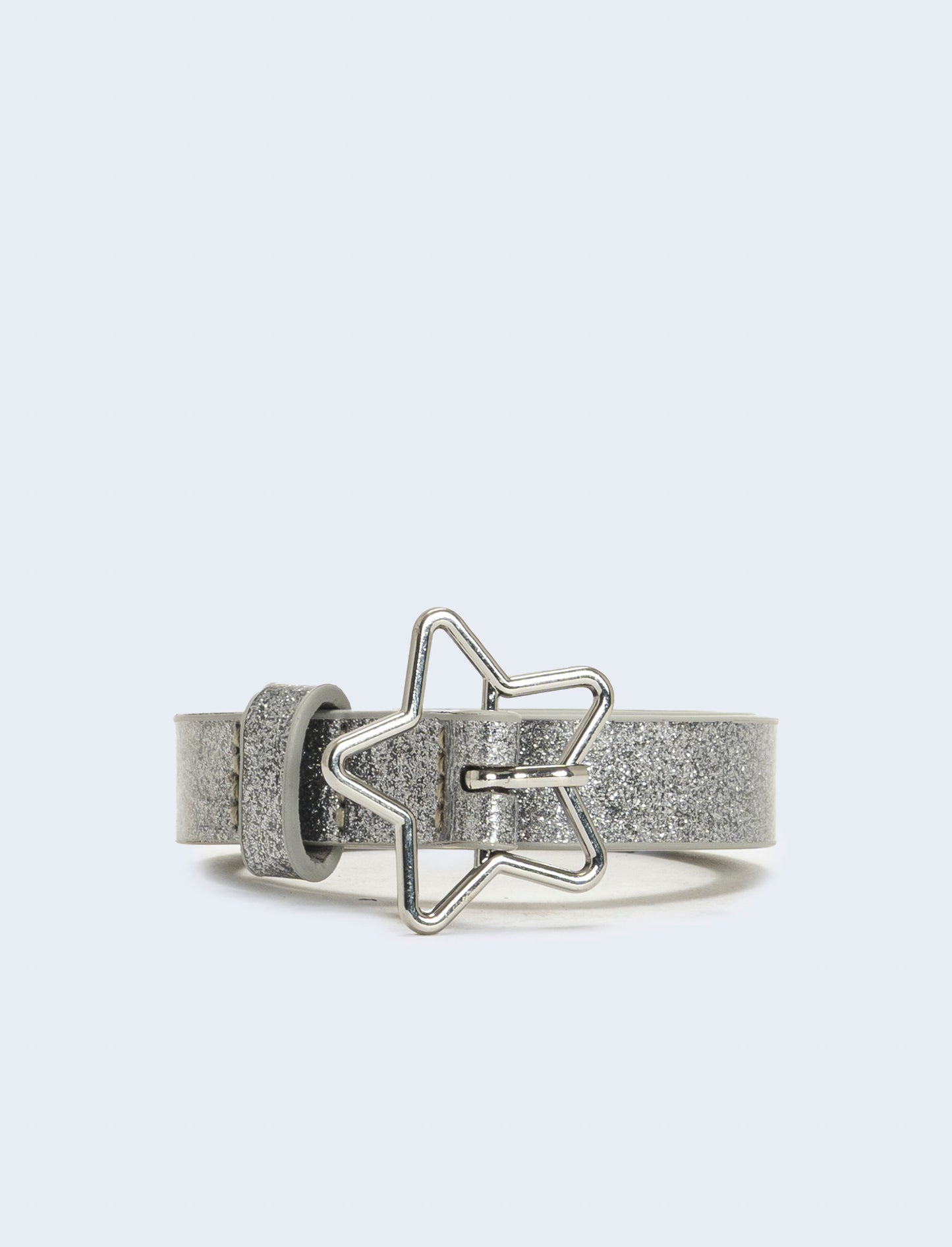 Cintura glitter fibbia stella - Argento