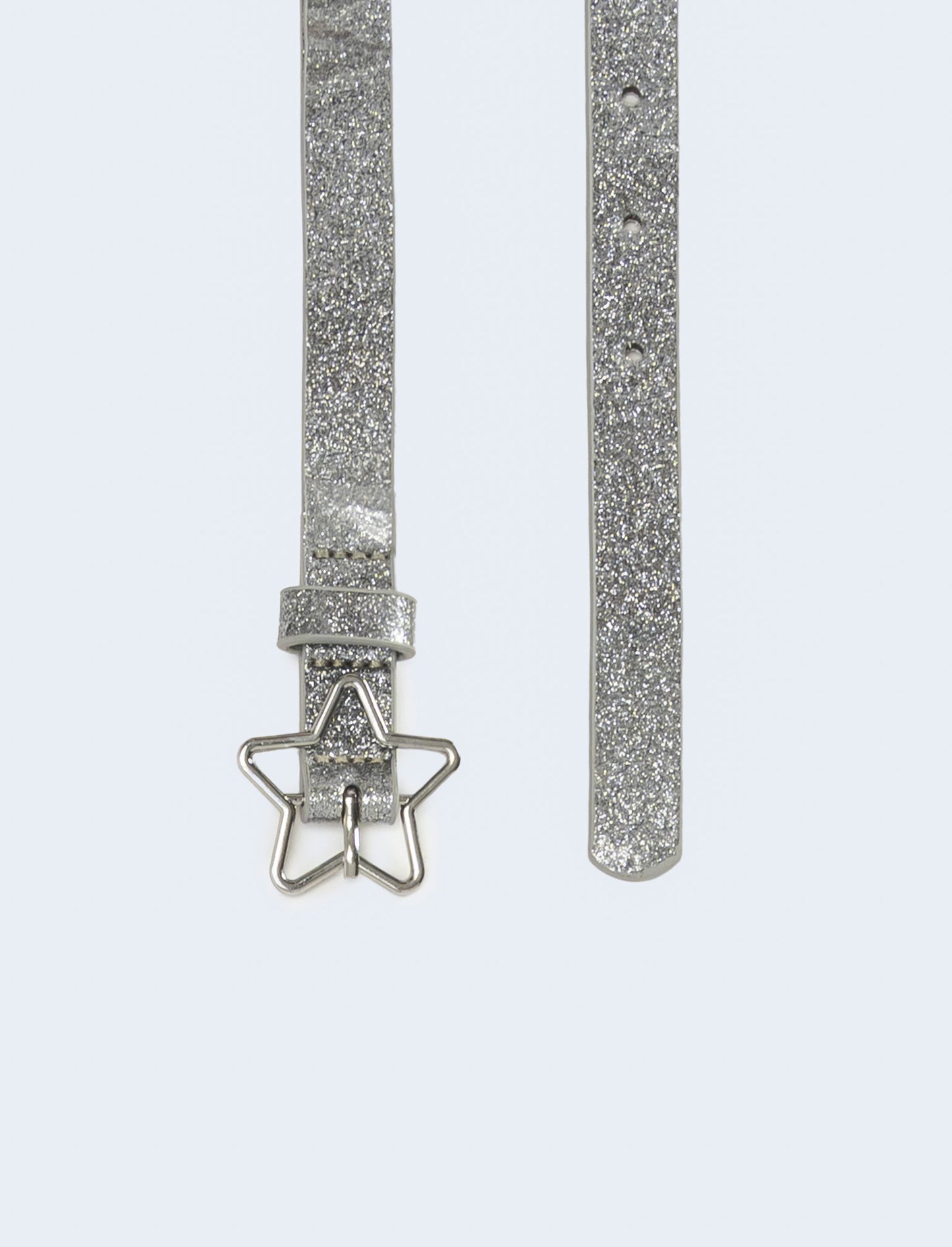 Cintura glitter fibbia stella - Argento