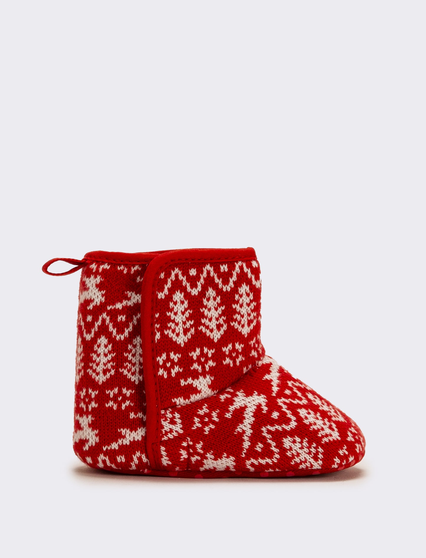 Scarpa in jacquard Natalizia da neonata - Rosso