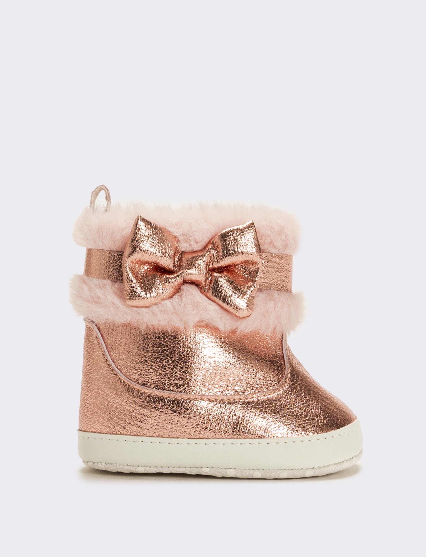 Stivaletto con fiocco da neonata - Rosa