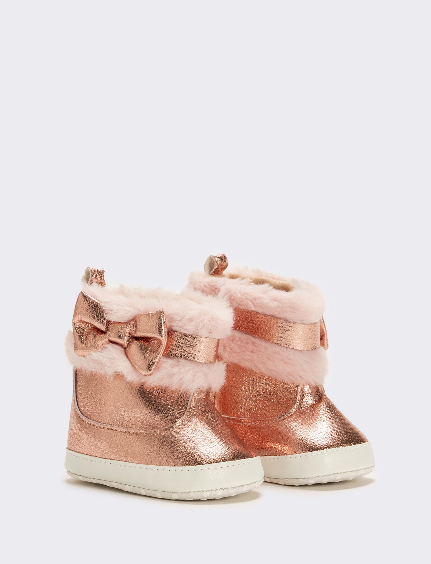 Stivaletto con fiocco da neonata - Rosa