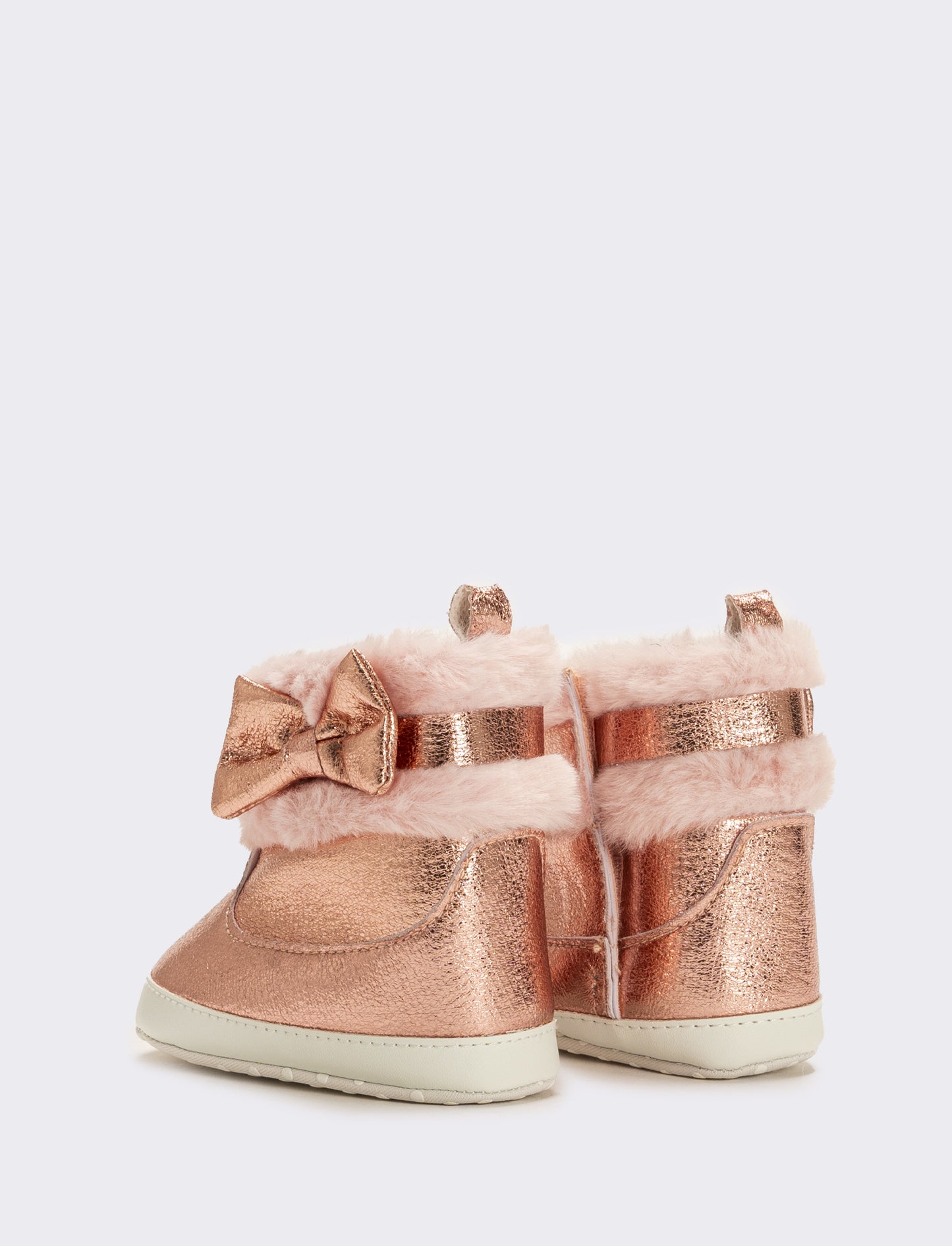 Stivaletto con fiocco da neonata - Rosa