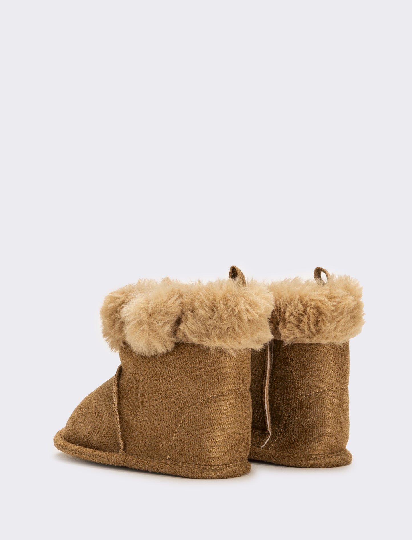 Stivaletto con pon-pon da neonata - Cammello
