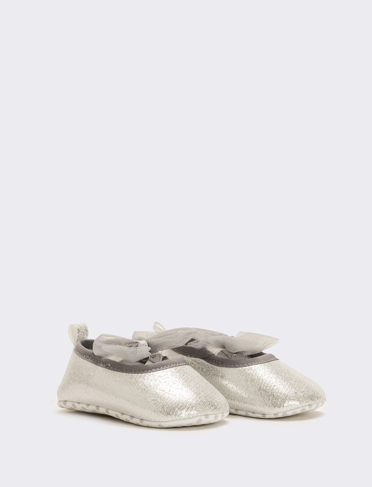 Ballerina con fiocco da neonata - Argento