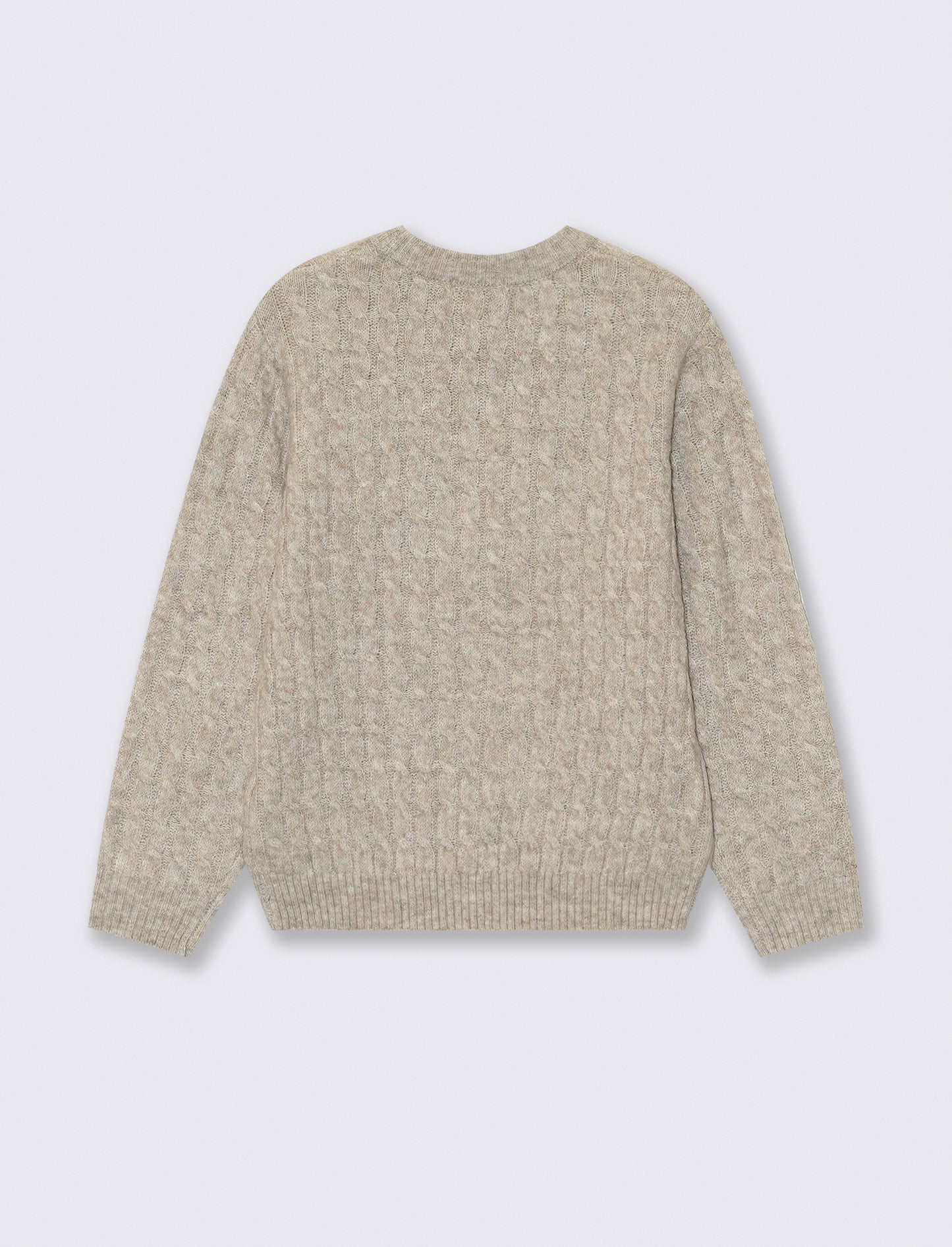 Maglia girocollo pesante con trecce cozy - Beige