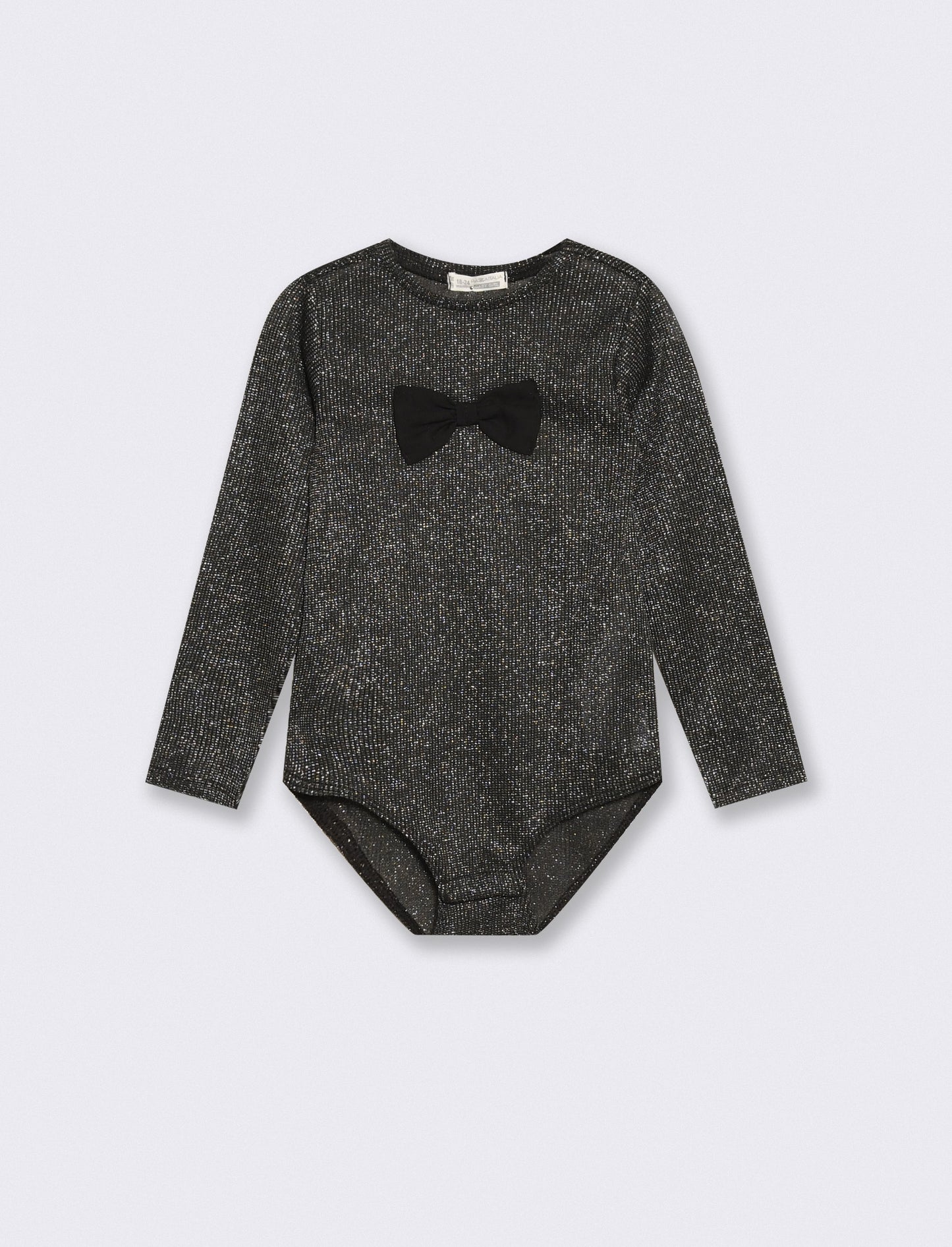 Silver bodysuit with chic bows - Black
