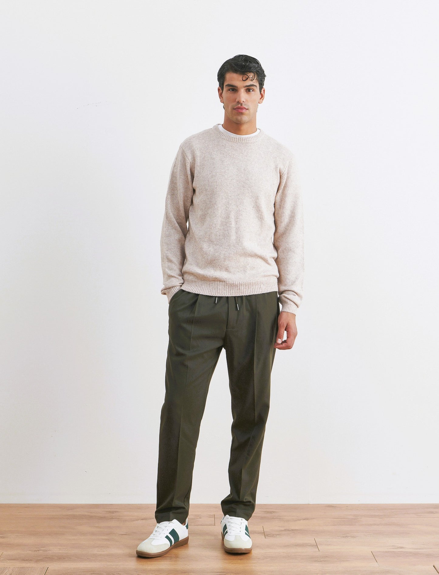 MAGLIA GIROCOLLO EFFETTO LANA - Beige