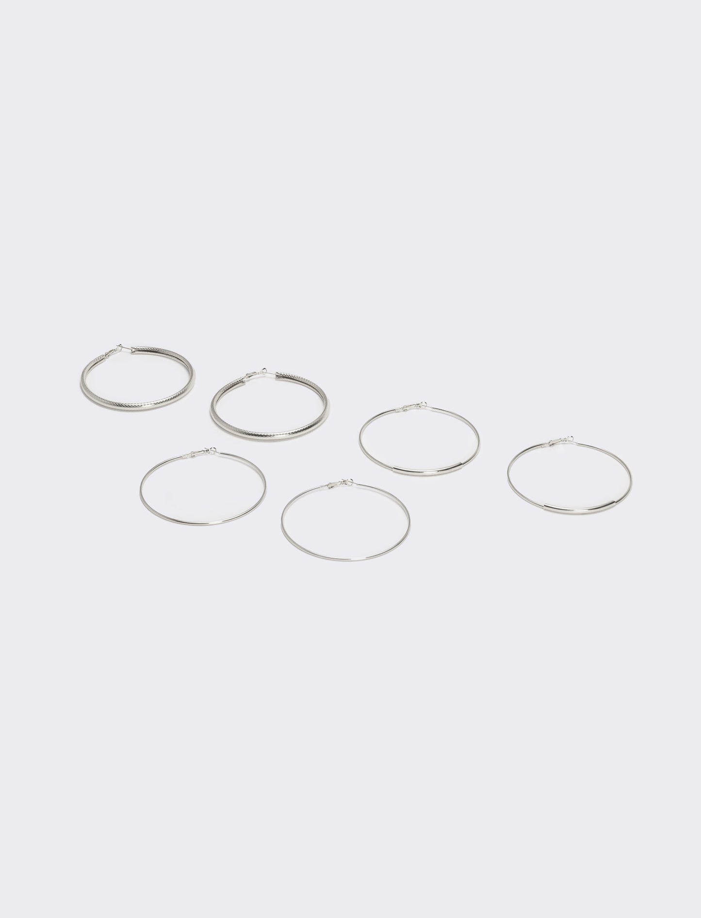 Orecchini 3 pezzi cerchi grandi - Argento