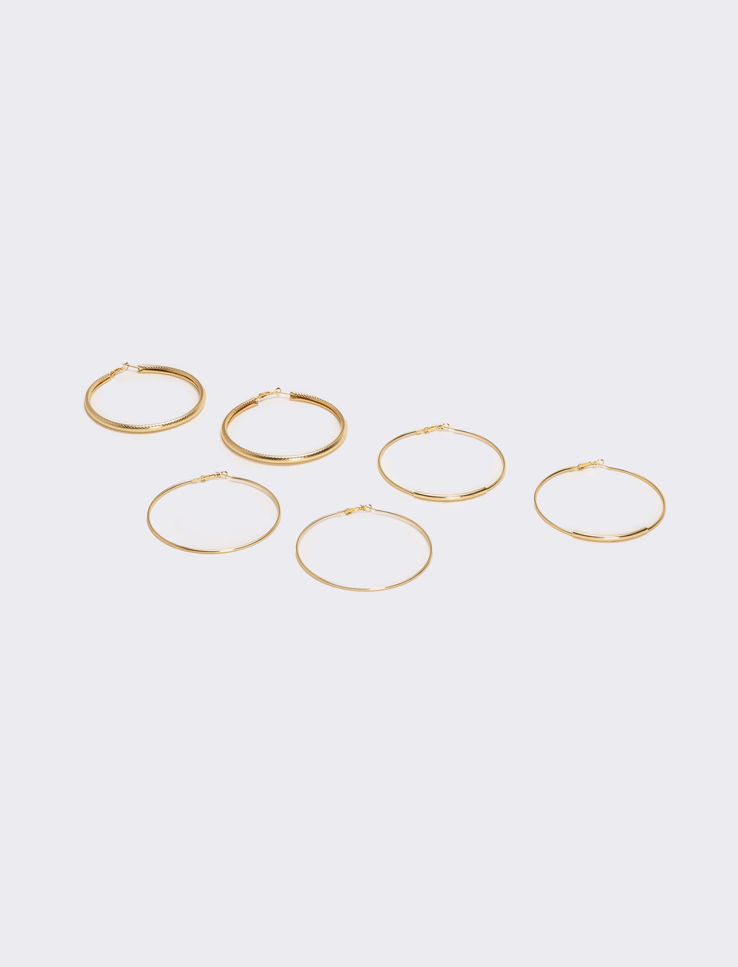 Orecchini 3 pezzi cerchi grandi - Oro