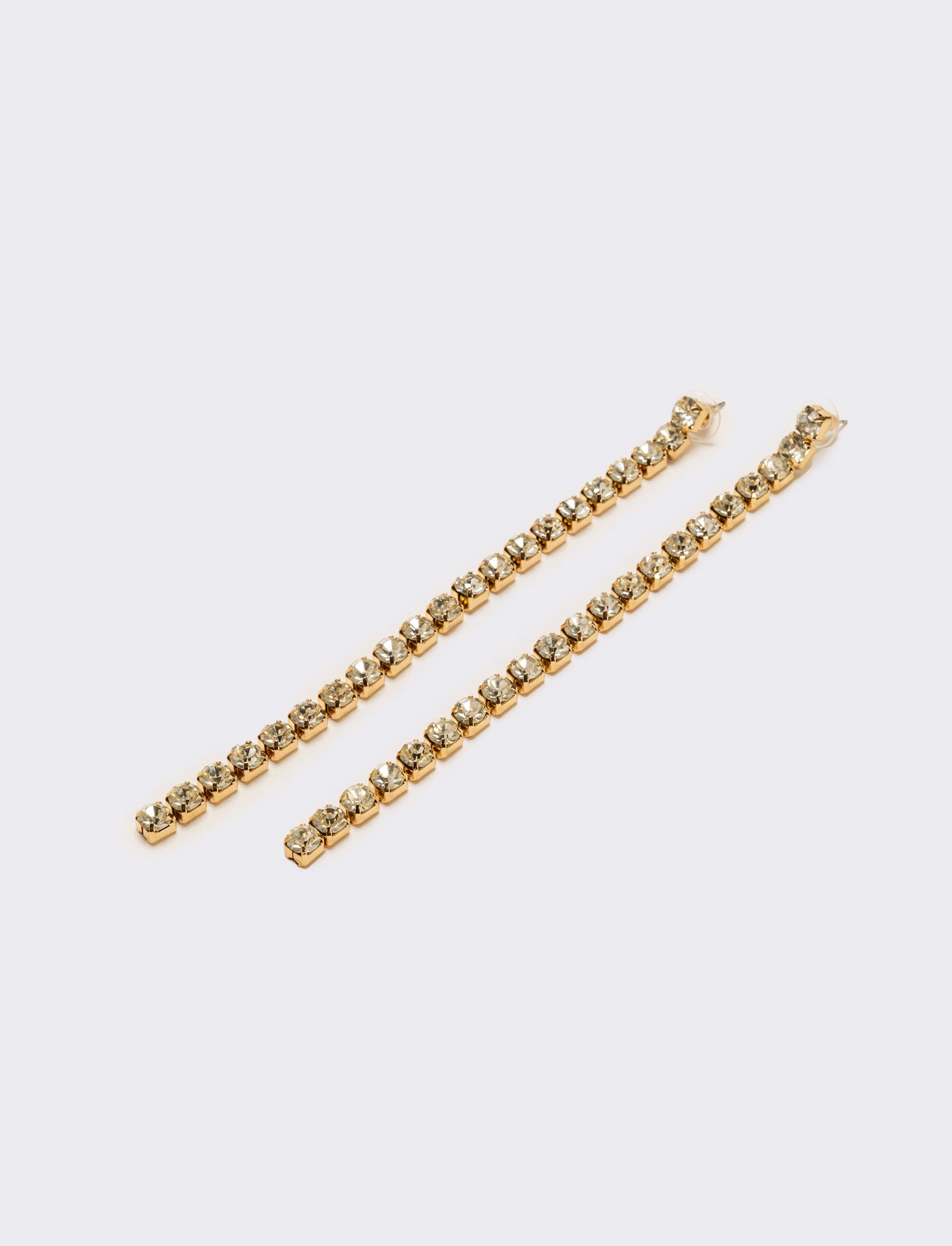 Orecchini fili pendenti con strass - Oro