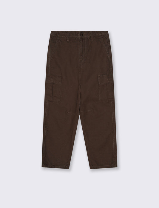 Pantaloni cargo in picquè con tasche - Marrone
