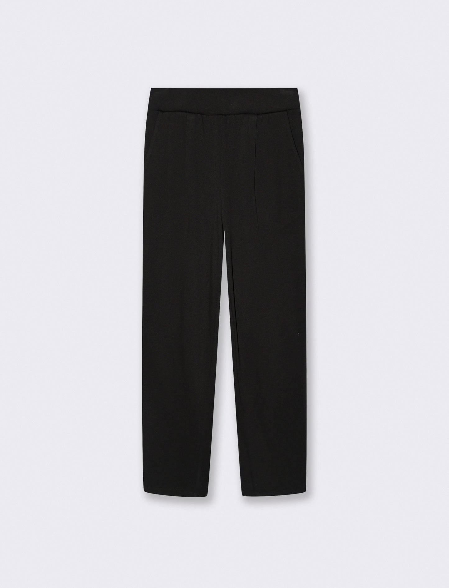 Pantalone Basico con Elastico in Vita - Nero
