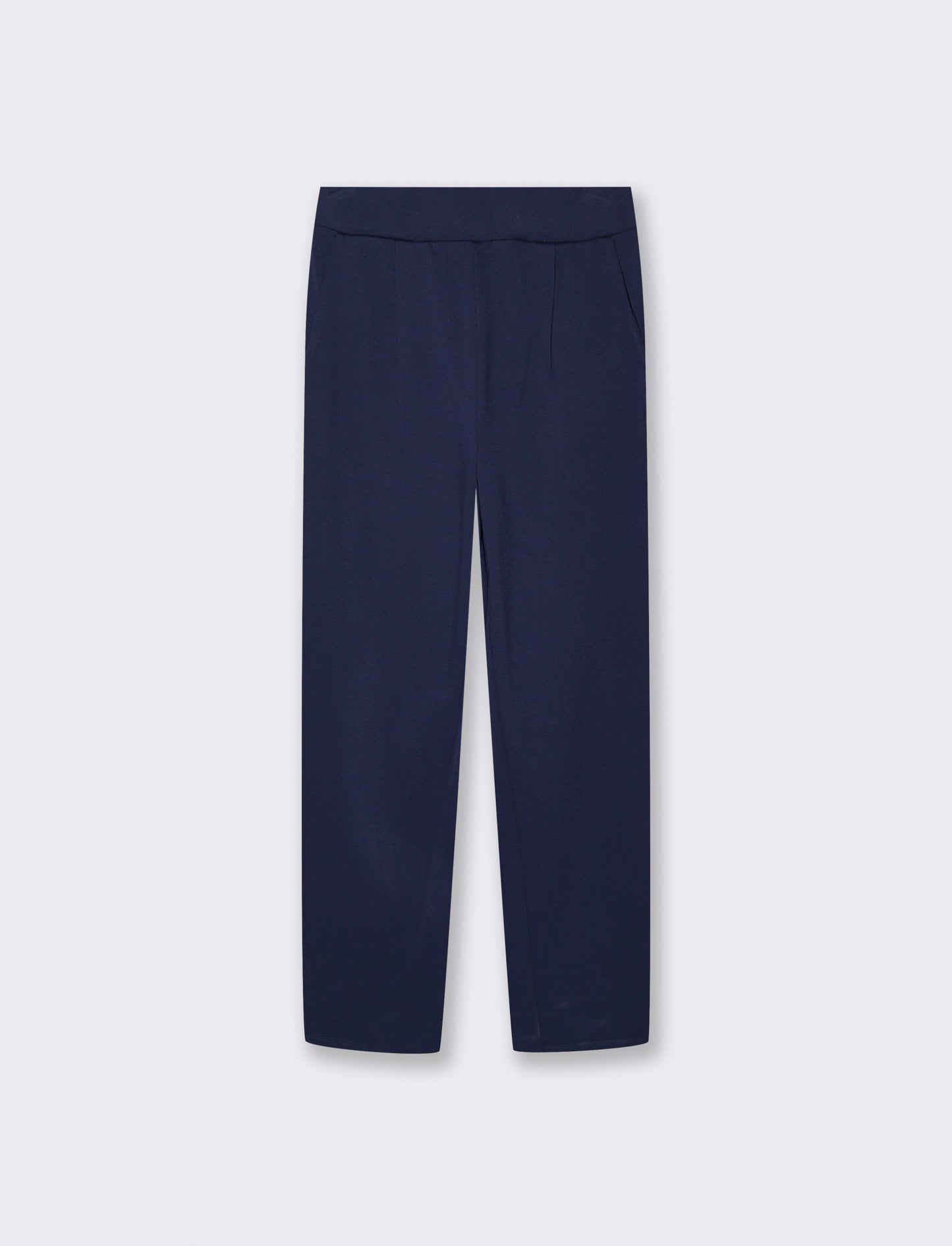 Basic Pants with Elastic Waistband - Blue