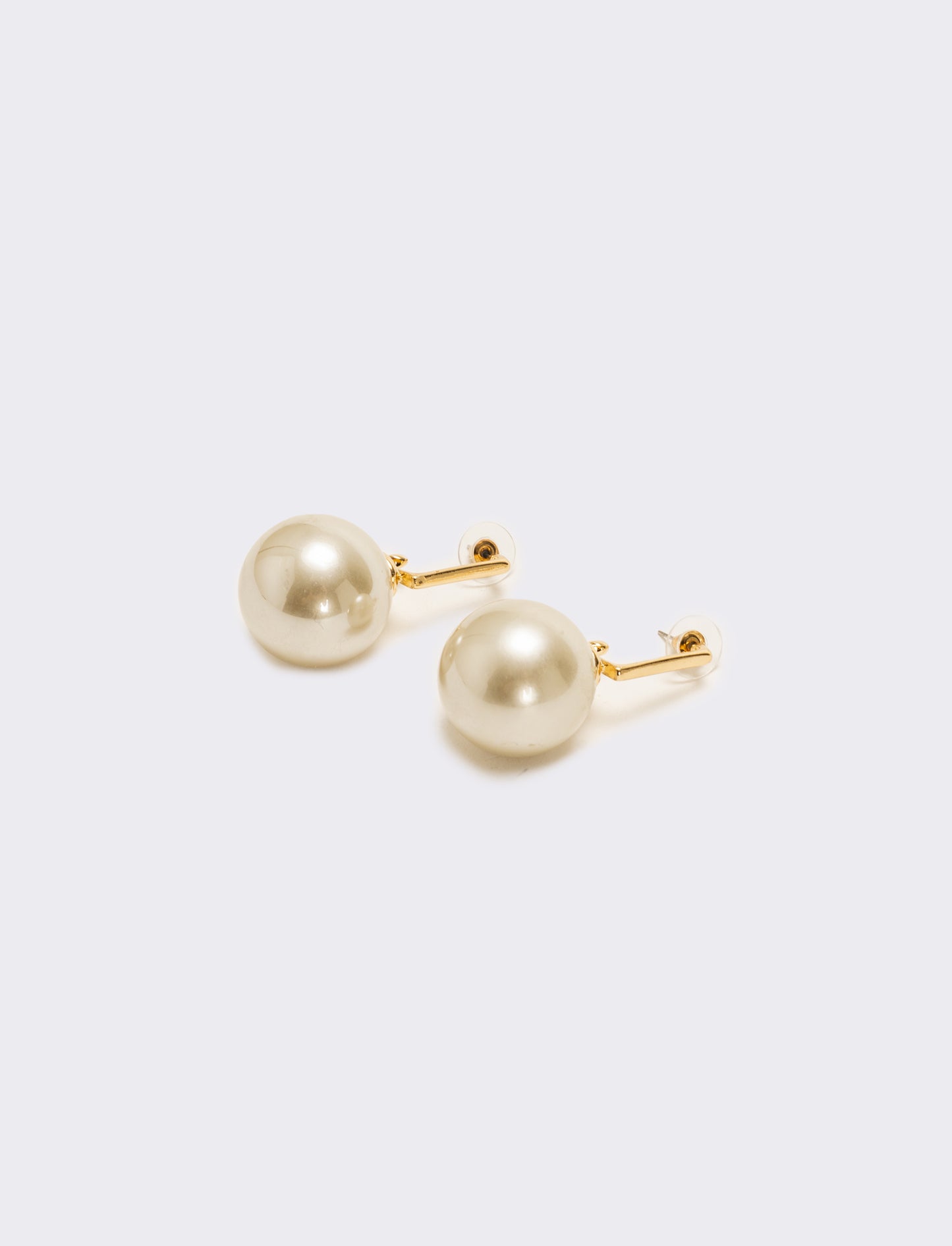Orecchino perla grande - Beige