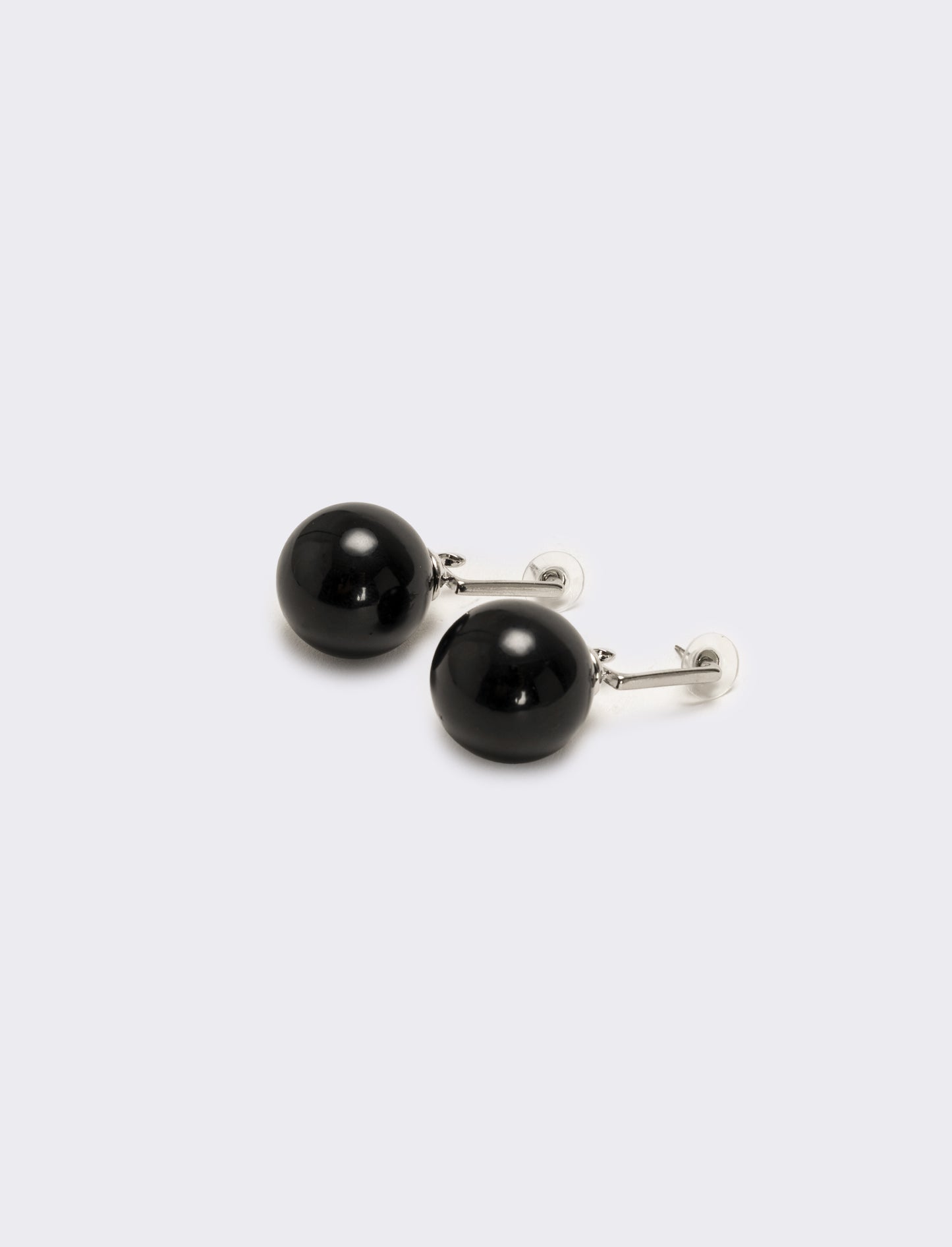 Orecchino perla grande - Nero