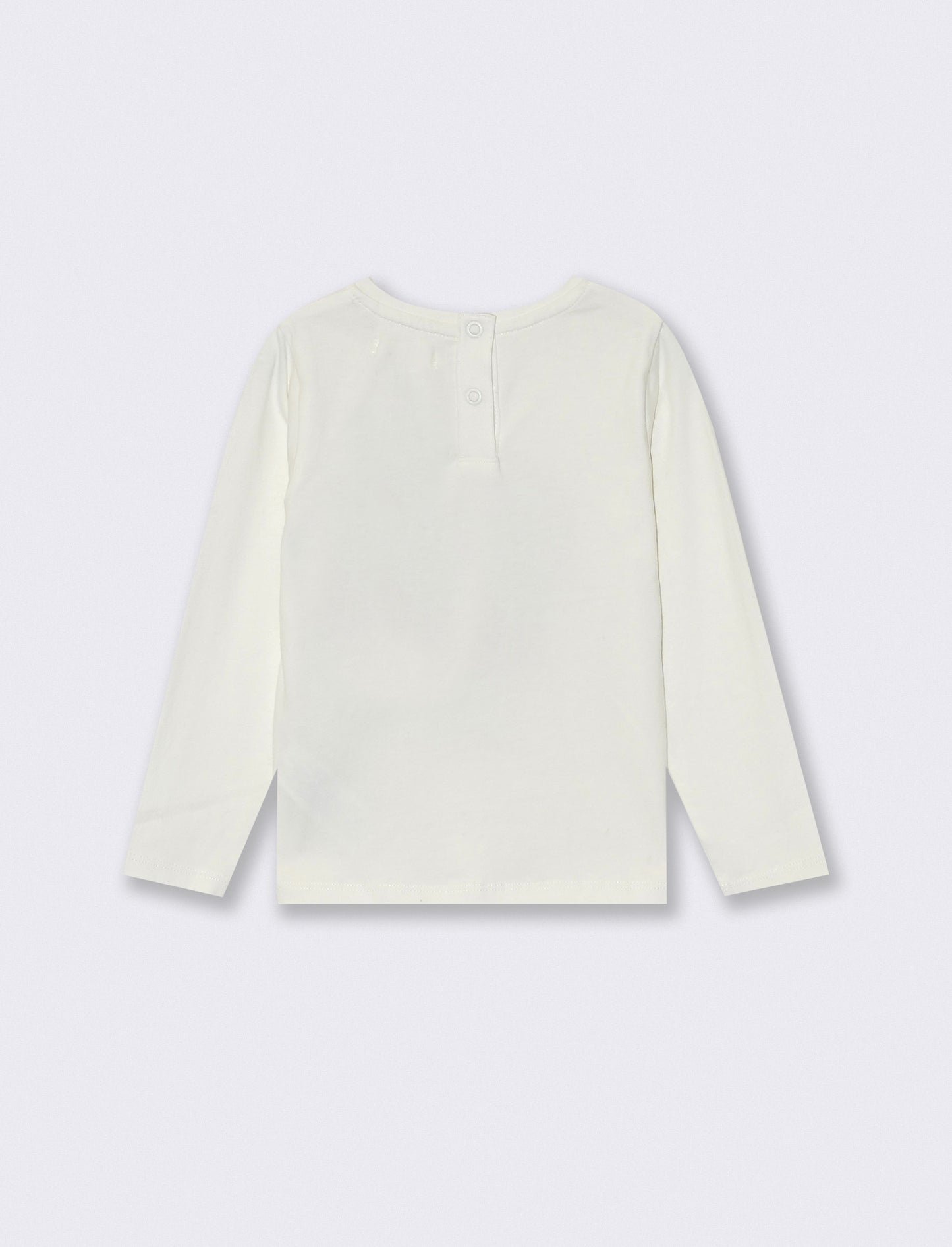 T shirt girocollo con strass e glitter - Bianco latte