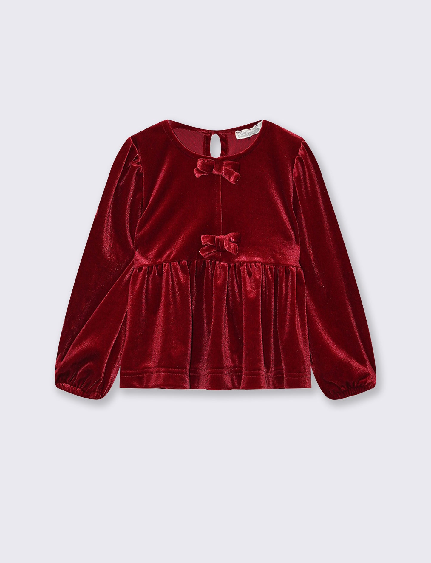 Maglietta in velluto con fiocchi eleganti - Rosso