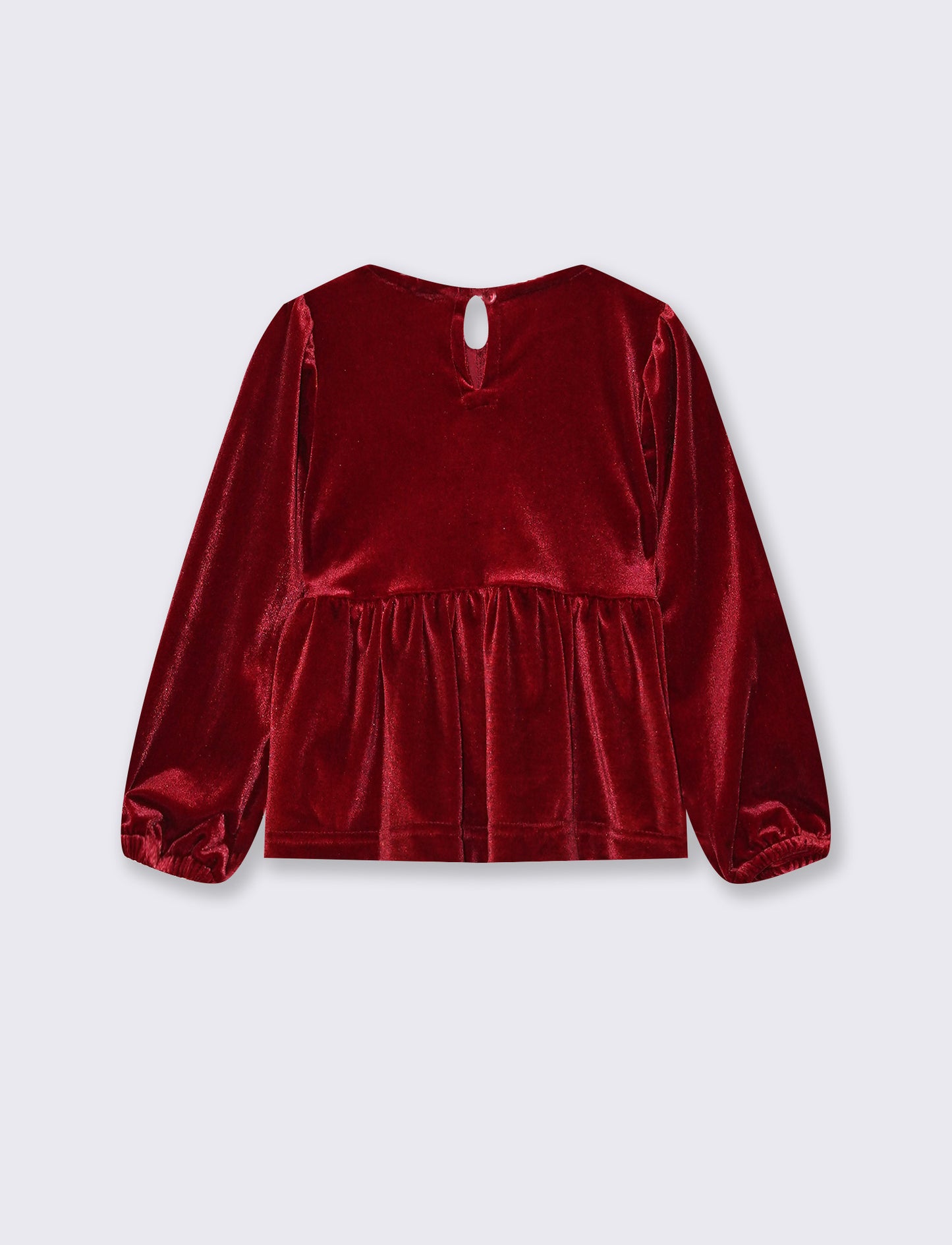 Maglietta in velluto con fiocchi eleganti - Rosso