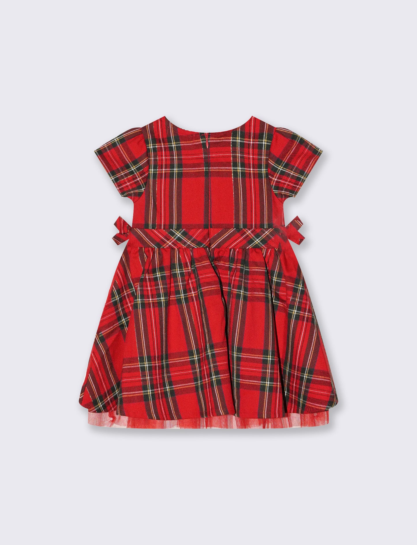 Abito natalizio con tulle e ciniglia - Rosso