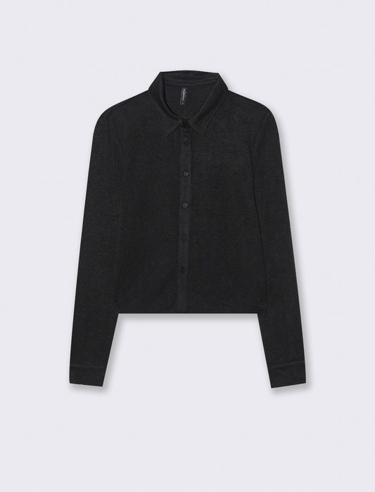 CAMICIA IN MAGLINA - Nero