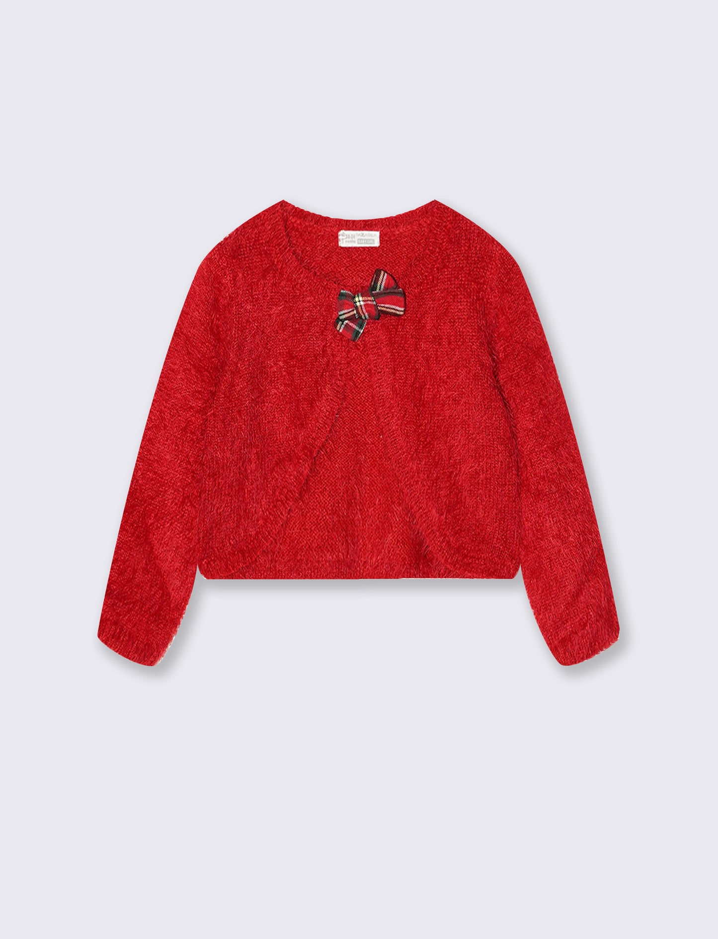 Cardigan rosso con fiocco per Natale - Rosso