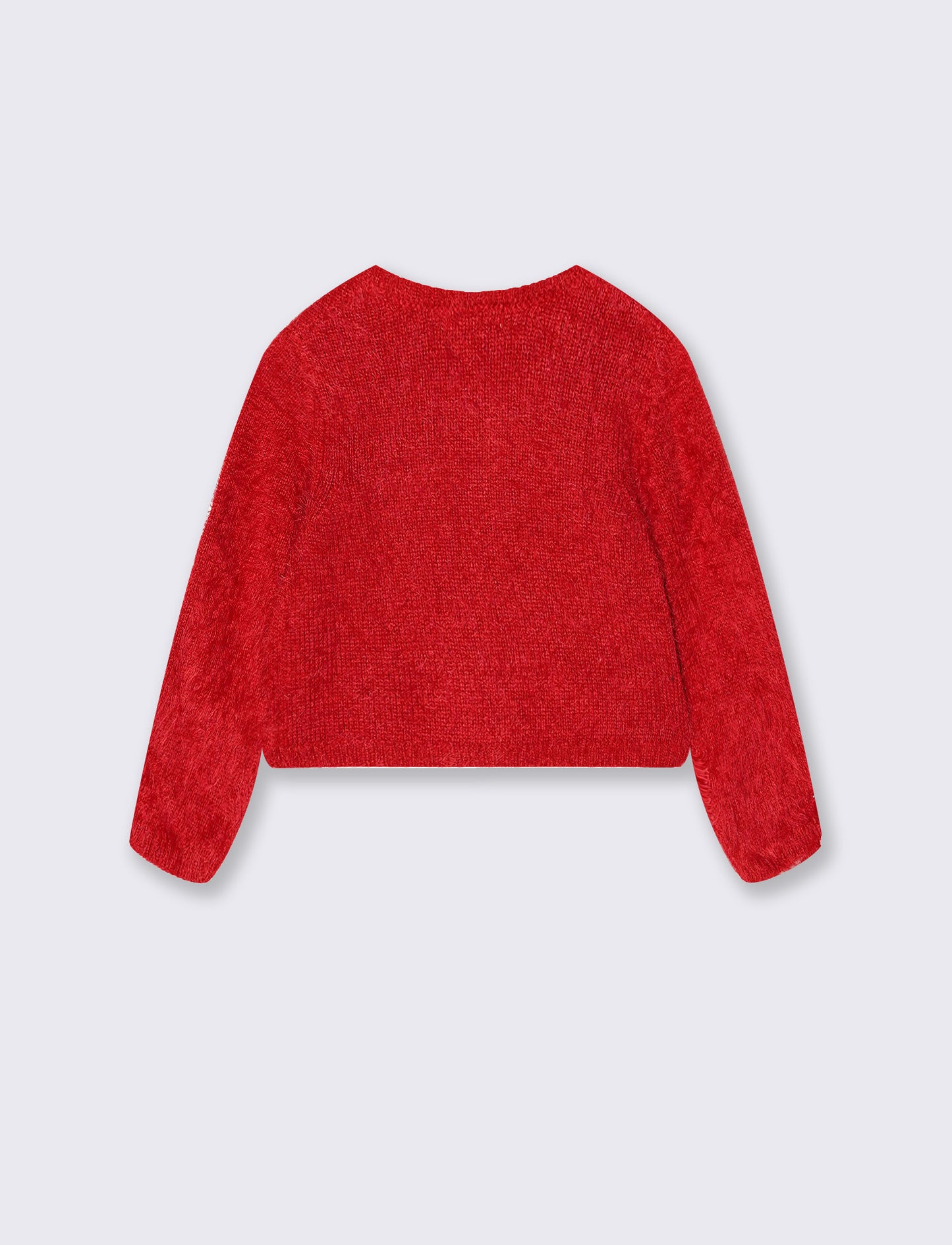 Cardigan rosso con fiocco per Natale - Rosso