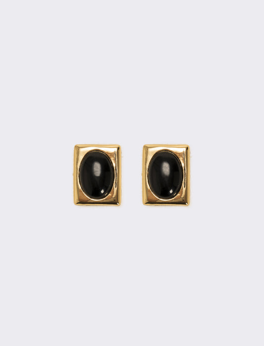 Orecchini bottoni con clips - Nero