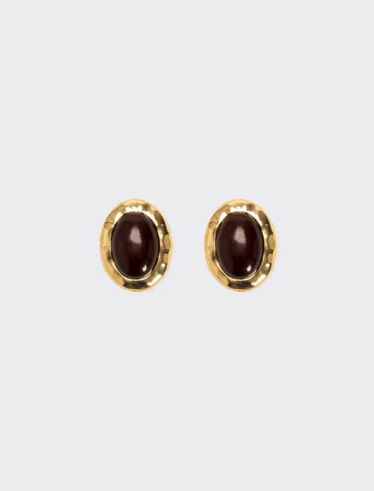 Orecchini bottoni con clips - Bordeaux