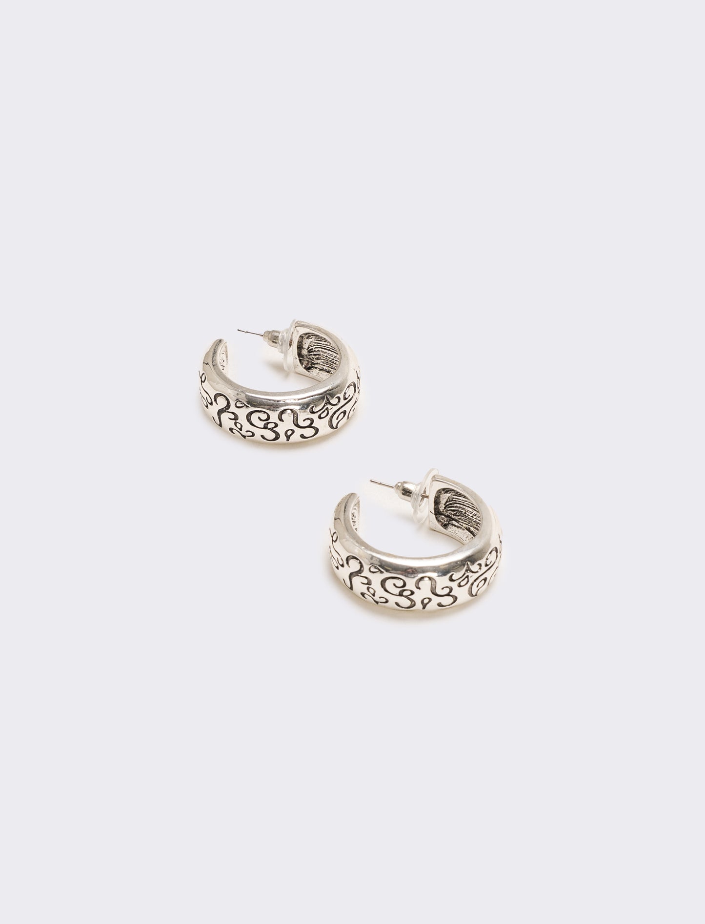 Orecchini mezzo cerchio country - Argento