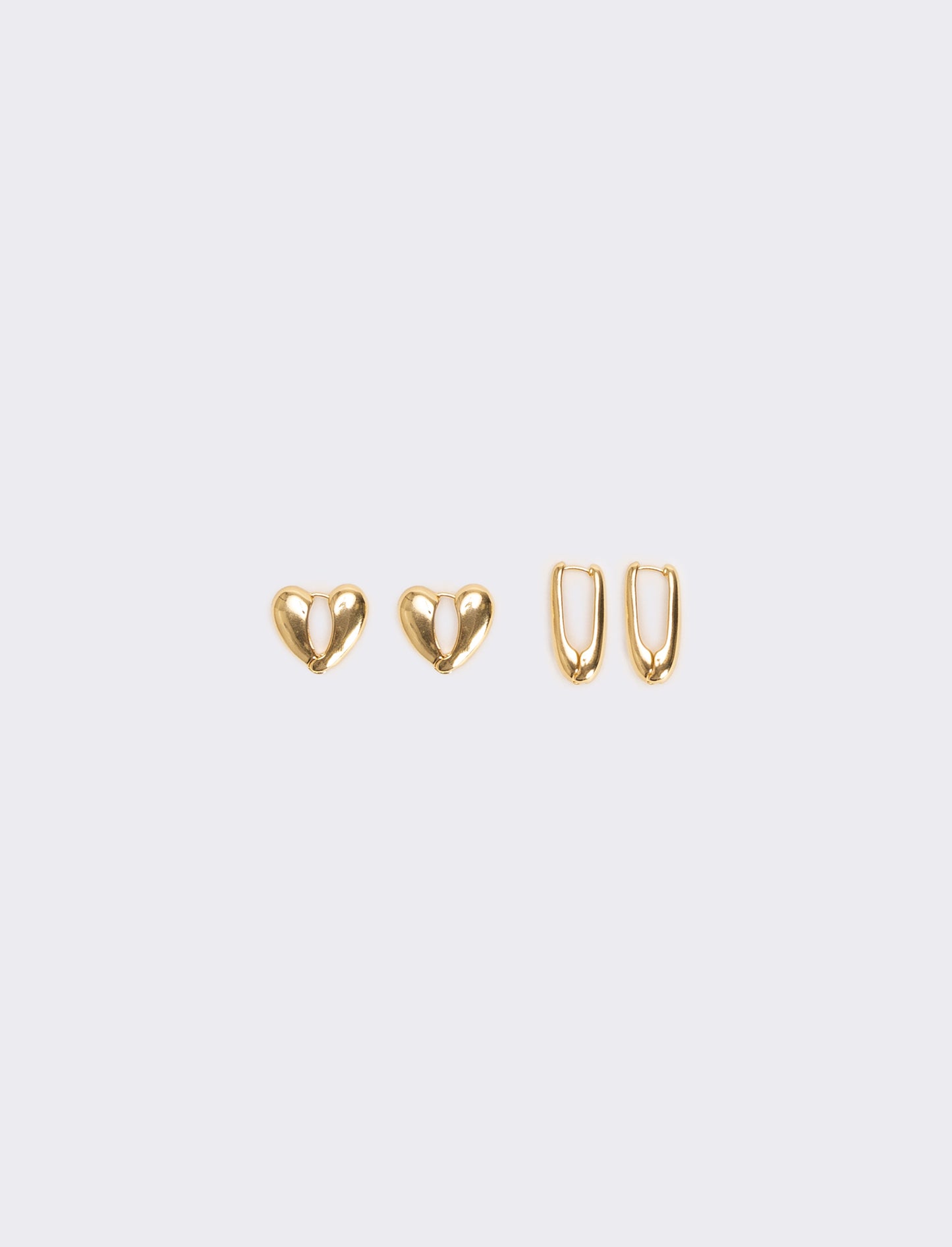 Card 2 orecchini cuore e goccia - Oro