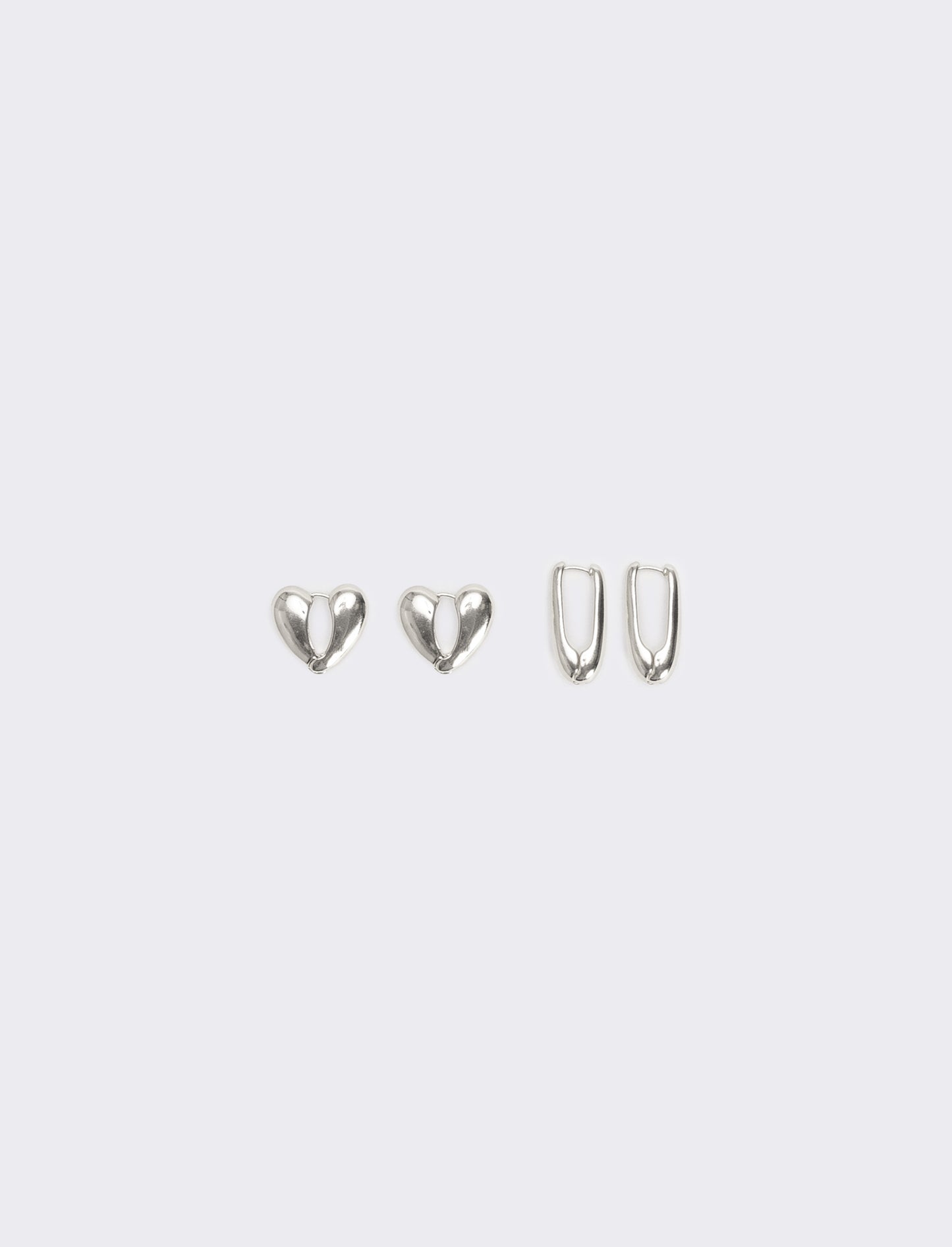 Card 2 orecchini cuore e goccia - Argento