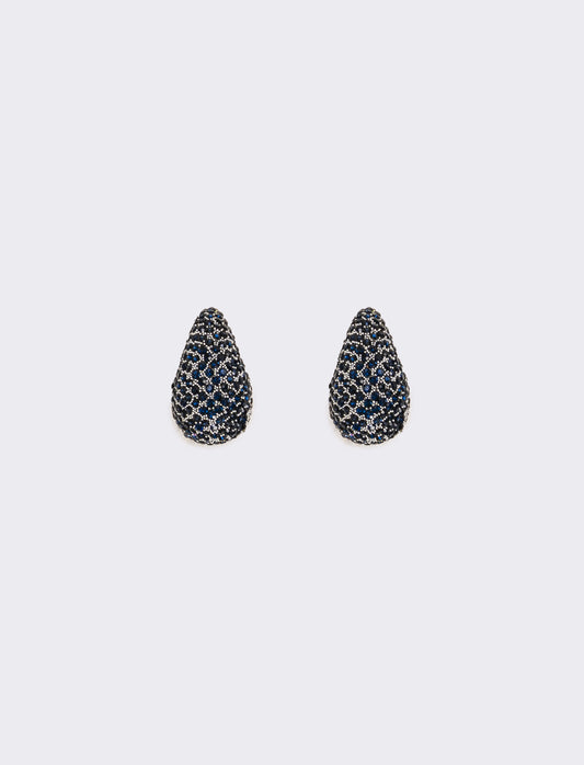 Orecchino goccia strass - Blu