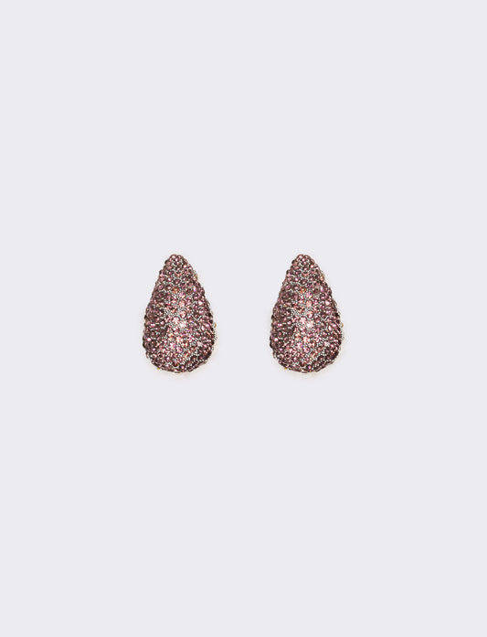 Orecchino goccia strass - Viola