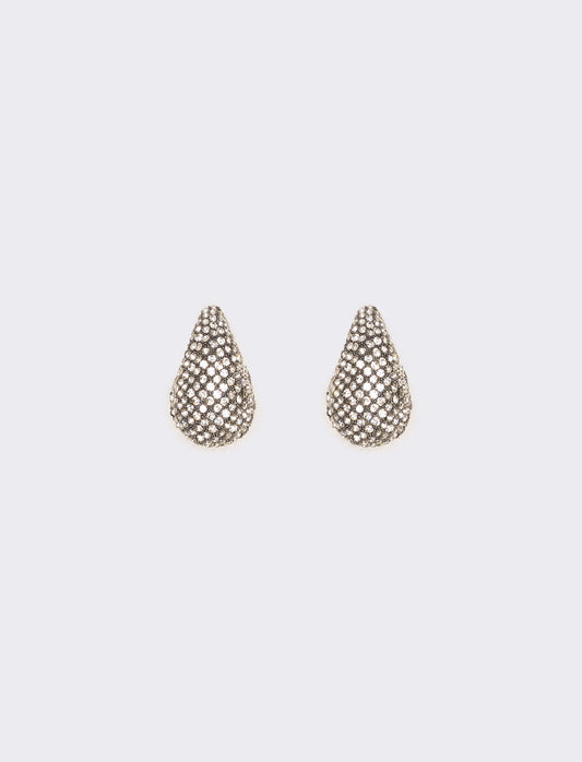 Orecchino goccia strass - Nero