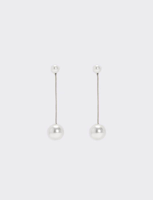 Orecchini lunghi con perle - Argento