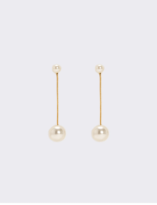 Orecchini lunghi con perle - Oro