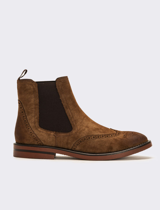 Stivale con ornamento da uomo - Marrone