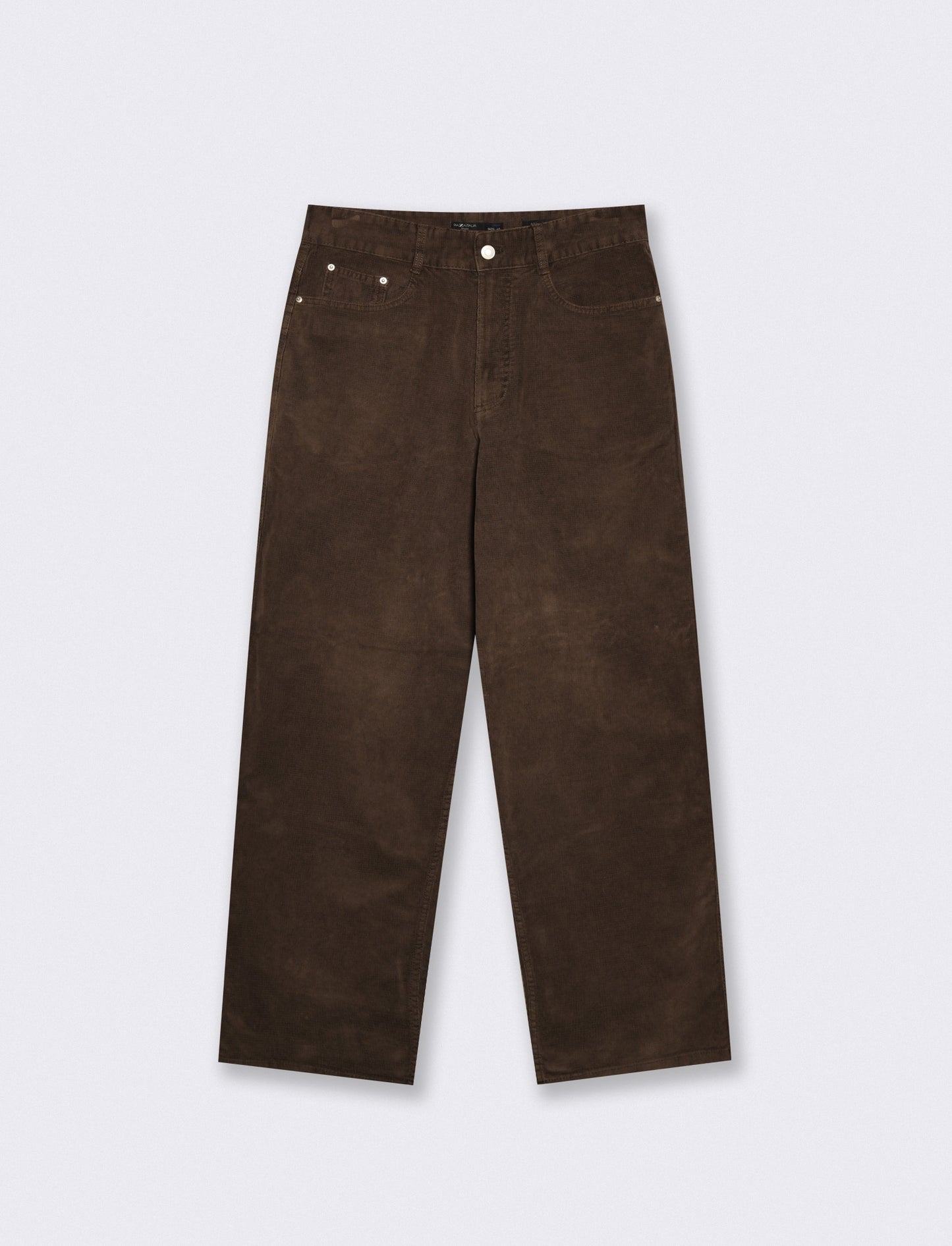 Pantaloni Baggy Fit in Velluto Waffle - Moro