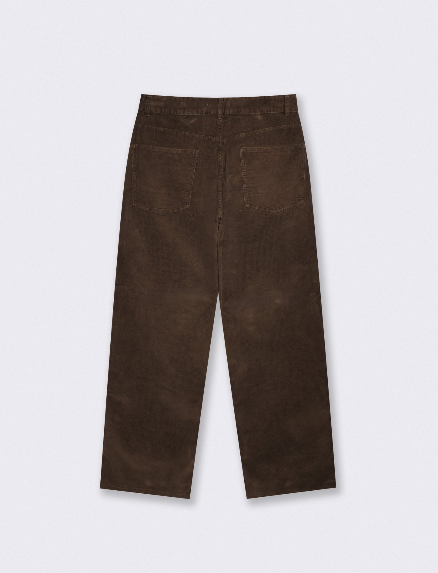 Pantaloni Baggy Fit in Velluto Waffle - Moro
