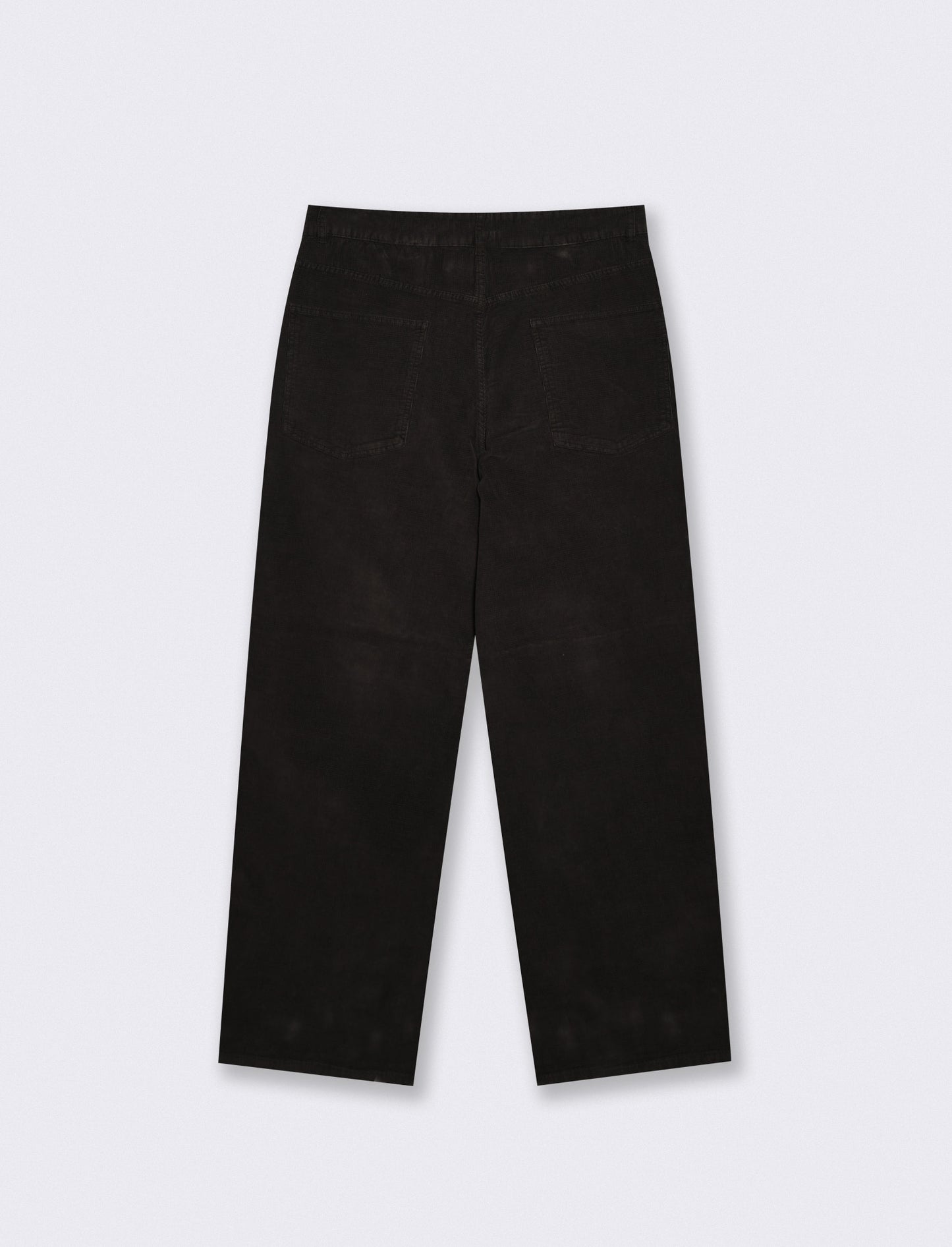 Pantaloni Baggy Fit in Velluto Waffle - Nero
