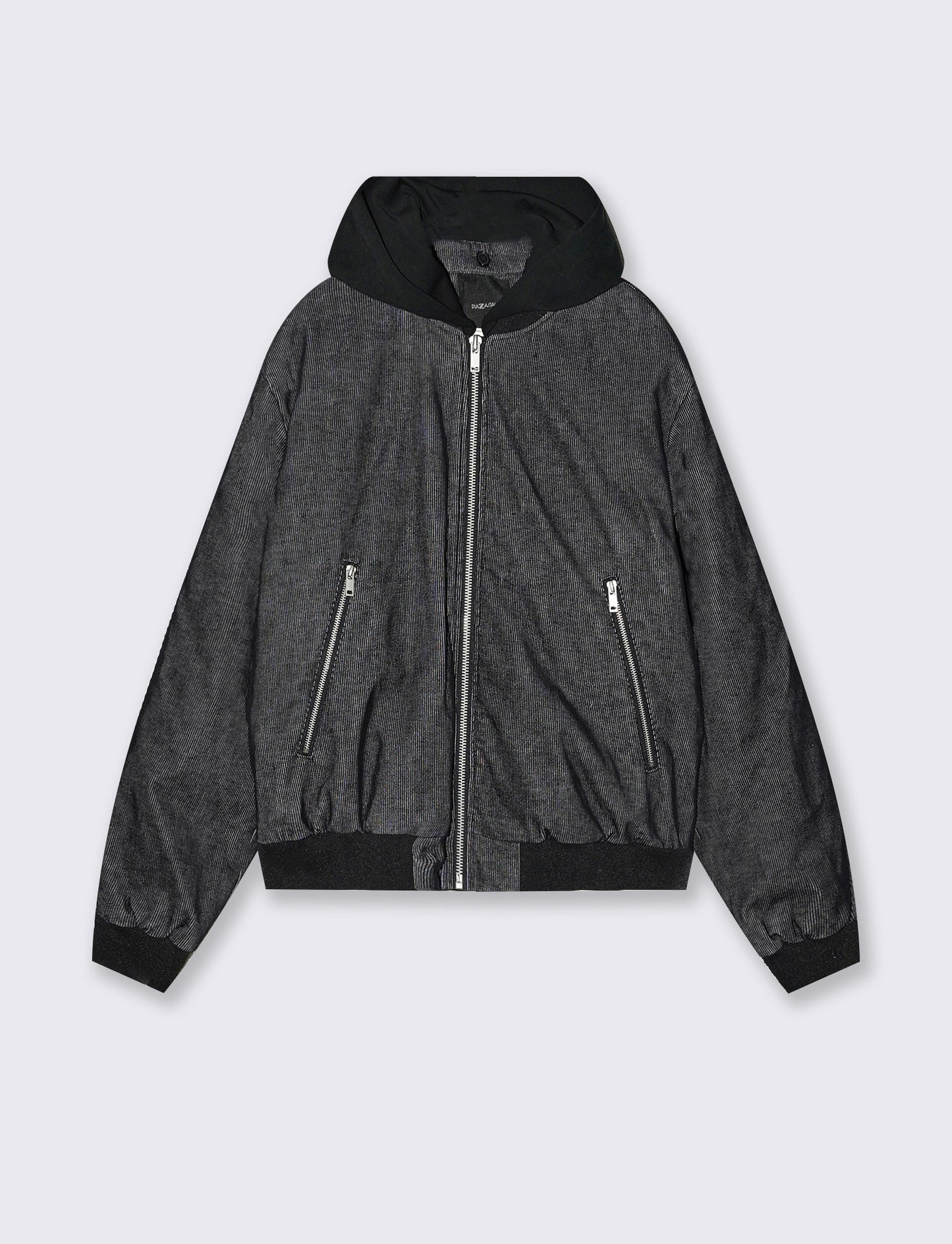 Velvet Jacket with Hood and Pockets - Blue
